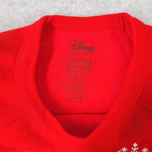 Disney Store Christmas Sweater Mens Medium Marvel Red - Picture 4 of 7